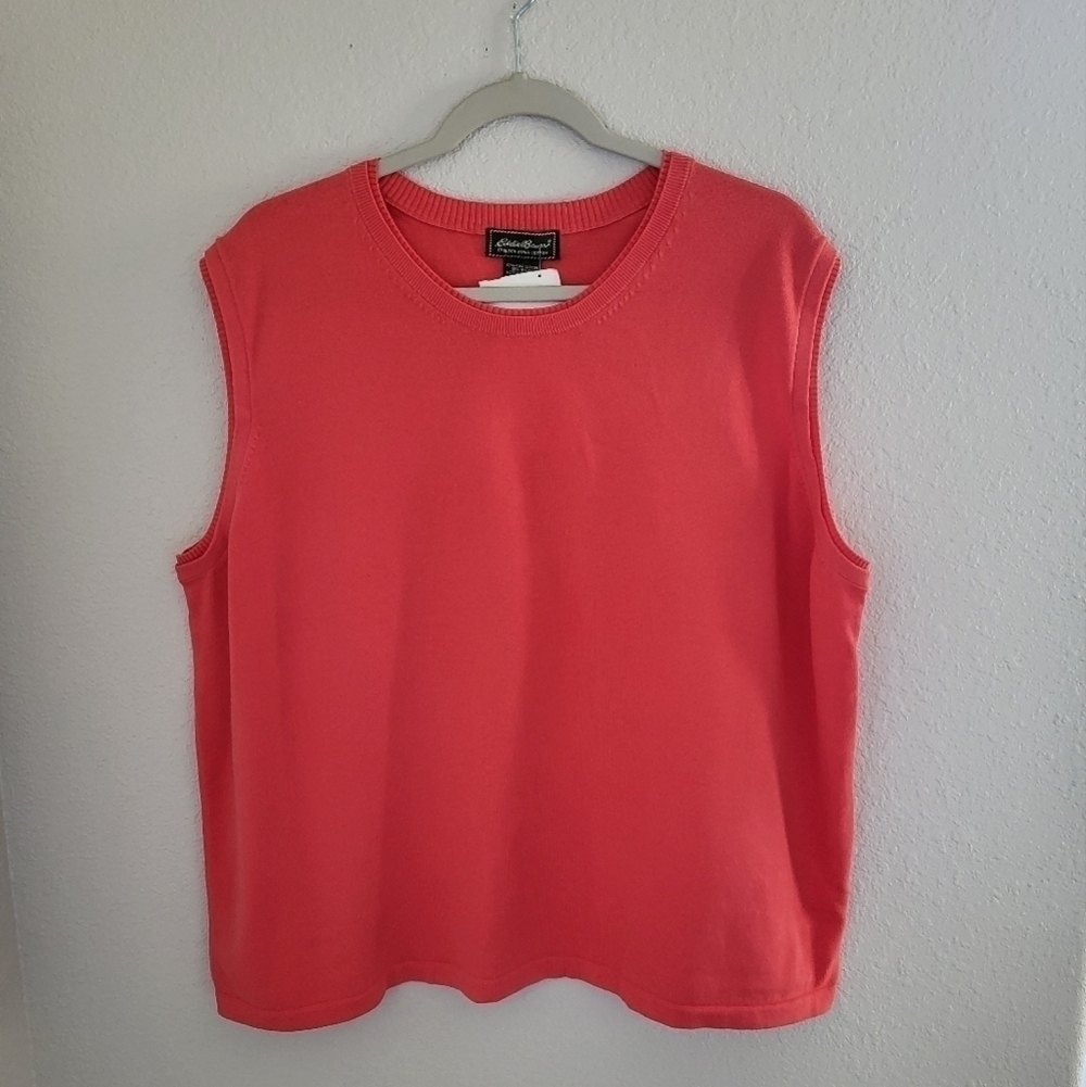 Eddie Bauer Stretch Pima Cotton Orangish Women's 3X Vest NWT